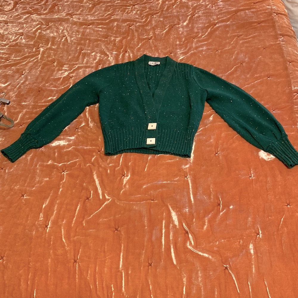 Vintage Alberoy green will cardigan size extra small.